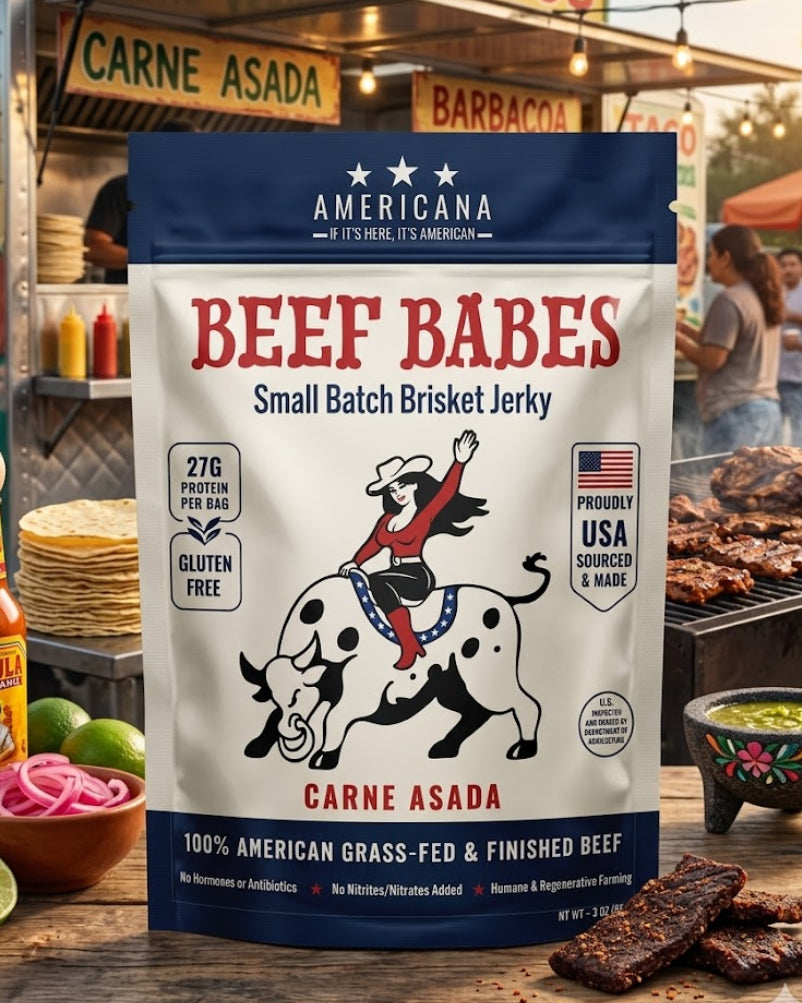 100% American Grass-Fed Brisket Jerky - Carne Asada