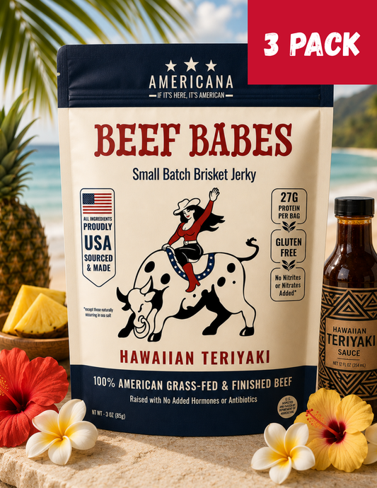 100% American Grass-Fed Brisket Jerky - Hawaiian Teriyaki