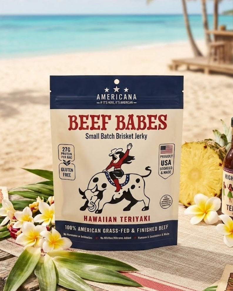 100% American Grass-Fed Brisket Jerky - Hawaiian Teriyaki